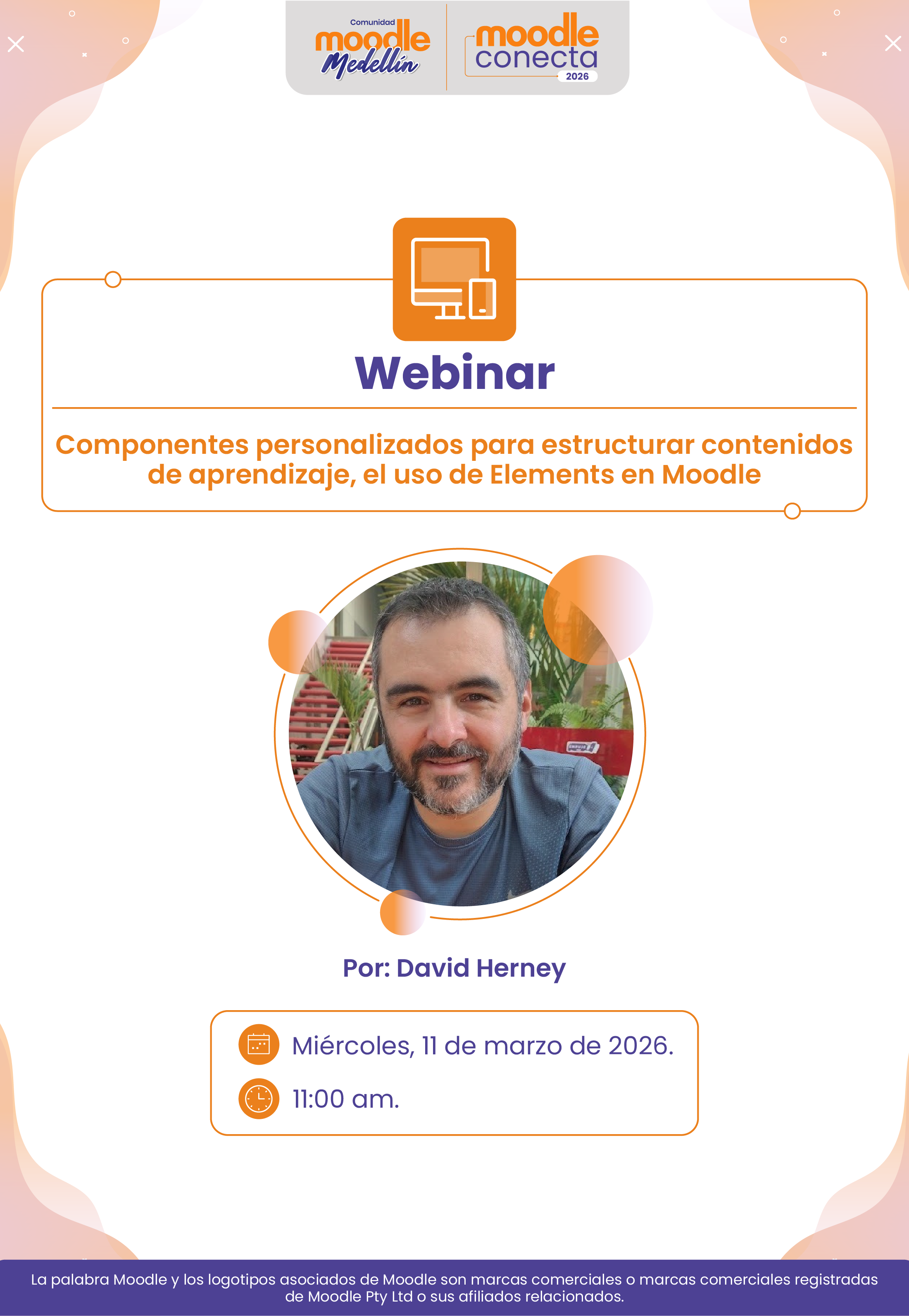 Webinar
Componentes personalizados para estructurar contenidos de aprendizaje, el uso de Elements en Moodle